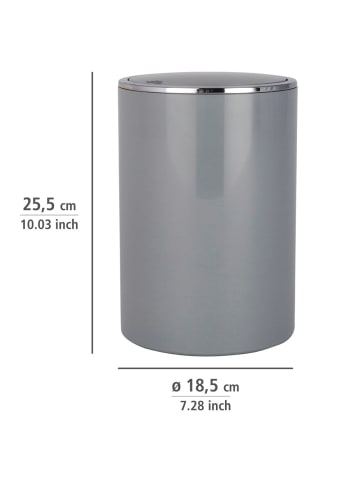 Wenko Abfalleimer INCA Grau, 5 Liter in Grau, (B) 19 x (H) 26 x (L) 19 cm