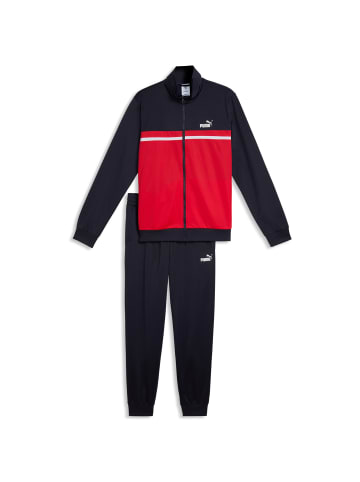 Puma Trainingsanzug in Dunkelblau/Rot
