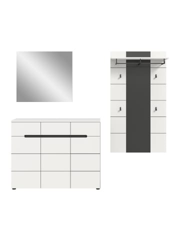 ebuy24 Garderobenmöbel Canu Weiß 215 x 37 cm