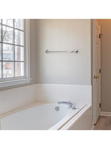 Intirilife Handtuchhalter Gebürsteter Edelstahl in Silber - Poliert - 30 cm