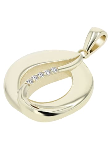 Adeliás Damen Anhänger aus 333 Gold mit Zirkonia in gold
