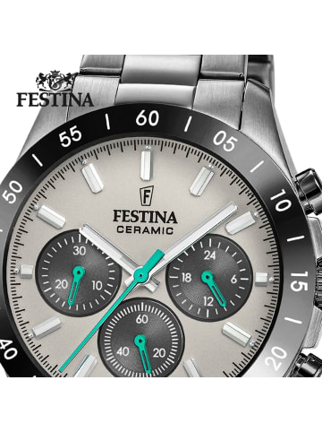 Festina Chronograph-Armbanduhr Festina Keramik dunkelgrau mittel (ca. 39mm)