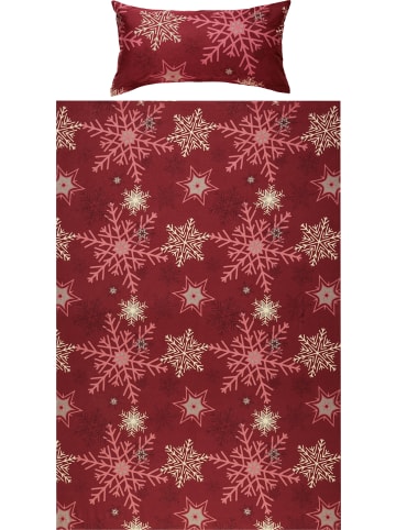 REDBEST Biber Bettwäsche in weinrot
