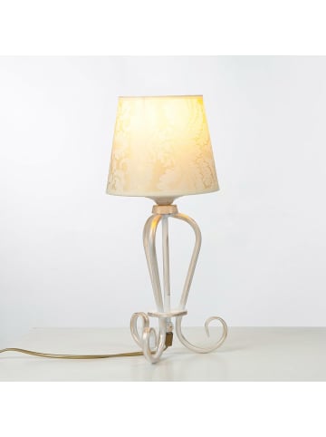 Licht-Erlebnisse Tischlampe Ø 20 x (H)45 cm in Shabby Gold Ecru glänzend