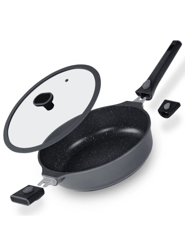 Stoneline SMART Schmorpfanne 28 cm, abnehmbarer Griff | mit Deckel in Anthrazit