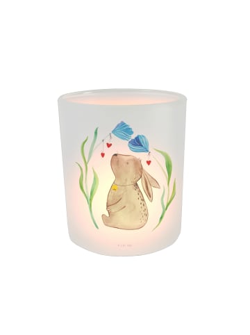 Mr. & Mrs. Panda Glaswindlicht Hase Blume ohne Spruch in Transparent
