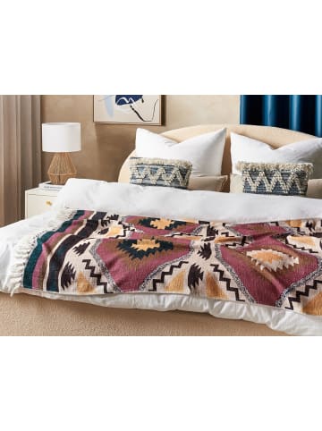 Beliani Kuscheldecke NAGAON in Bunt/Schwarz/Braun - (W) 130 x (H) 1 x (L) 180 cm
