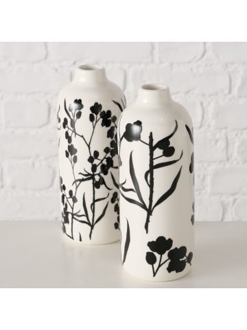 Boltze Vase BERRIES handbemalt in Weiß, Ø 7,5 x (H) 18 cm