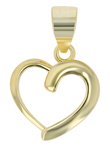 Adeliás Damen Anhänger – Herz Herzanhänger aus 925 Silber in gold