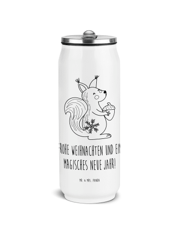 Mr. & Mrs. Panda Trinkflasche Eichhörnchen Weihnachten mit Spruch in Weiß