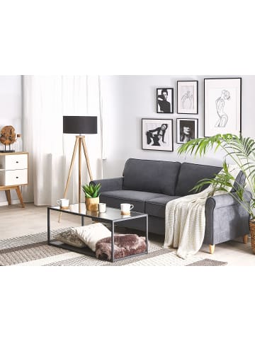 Beliani 3-Sitzer Sofa RONNEBY in Grau/Braun - (W) 190 x (H) 88 x (L) 78 cm