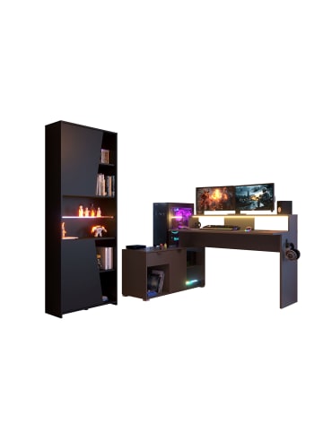 58 aufm Kessel GAMING Schreibtisch Parisot Work 2-tlg. Holznachbildung Grau/Schwarz