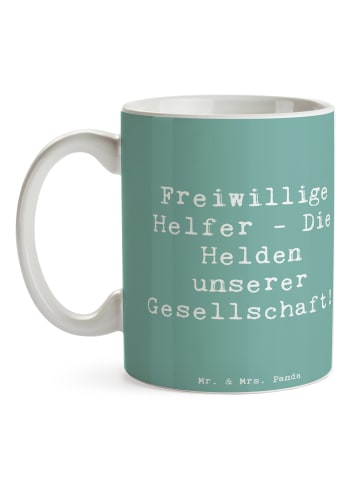 Mr. & Mrs. Panda Tasse Spruch Freiwilliger Held mit Spruch in Meeresbrise