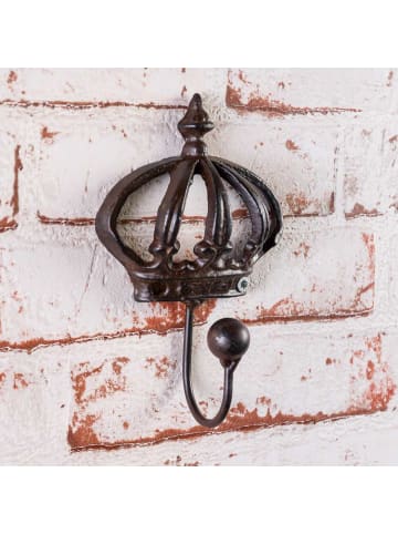 AltoBelli Wandhaken CROWN Metall Antik Braun 16x10 cm