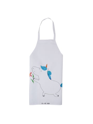 Mr. & Mrs. Panda Küchenschürze Einhorn Blume ohne Spruch in Weiß