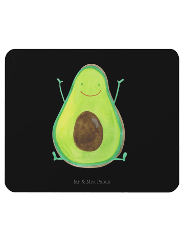 Mr. & Mrs. Panda Mousepad Avocado Glücklich ohne Spruch in Schwarz