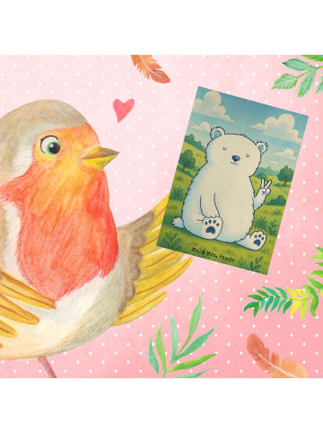 Mr. & Mrs. Panda Grußkarte Eisbär Faul Design ohne Spruch in Weiß