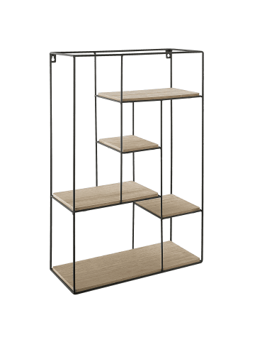 Beliani Ablageregal LAUREL in Schwarz/Braun - (W) 37 x (H) 57 x (L) 16 cm