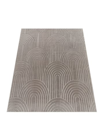 KADIMA DESIGN Teppich Kurzflor waschbar Struktur Wohnzimmer in Grau