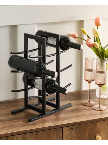 Beliani Weinregal MONAGHAN in Schwarz - (W) 30 x (H) 40 x (L) 15 cm