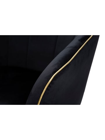 Mauro Ferretti Schwarzer Stoffsessel mit goldfarbenen Details, 62 x 58 x 78 cm