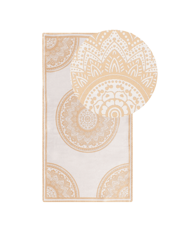 Beliani Outdoorteppich HUBLI in Beige - (W) 80 x (L) 150 cm