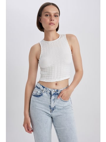 DeFacto Crop-Top FITTED in Off Weiss