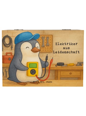 Mr. & Mrs. Panda Holzkiste Elektriker Leidenschaft Design mit Sp... in Weiß