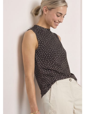 Street One Turtle Neck Top aus Mesh mit Print in Black Coffee