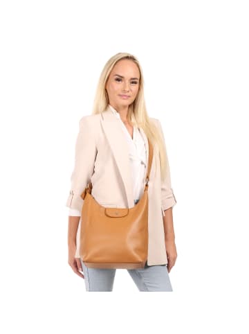 Toscanto Leder Umhängetasche Toscanto Tasche tan, hellbraun ca. 32cm