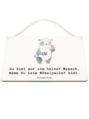 Mr. & Mrs. Panda holzbild Möbelpacker Herz mit Spruch in Weiß