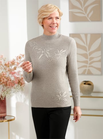 WITT WEIDEN Stehkragen-Pullover in sand-meliert