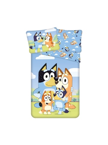 COFI 1453 Bluey Bettwäsche-Set 140x200 cm + 70x90 cm aus 100% Baumwolle mit in Blau