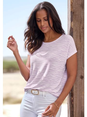 LASCANA Kurzarmshirt in lila
