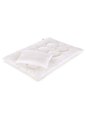 Paradies 2tlg-Set: Bettdecke und Kopfkissen „Prima Bio“ in Weiß – (B) 100 x (L) 135 cm/ (B) 40 x (L) 60 cm