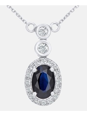 Diamant L'éternel Halskette aus 375 Weißgold mit Diamant mit Saphir