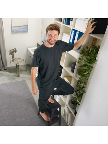 REDBEST Single-Jersey Hose, lang mit Bündchen in anthrazit meliert