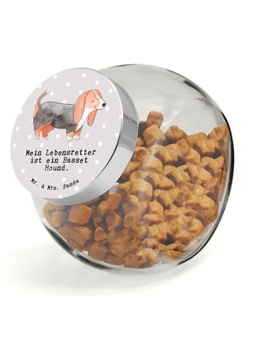 Mr. & Mrs. Panda Dose Basset Hound Lebensretter mit Spruch in Grau Pastell