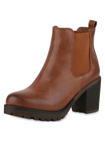 VAN HILL Chelsea Boots Bella in Hellbraun