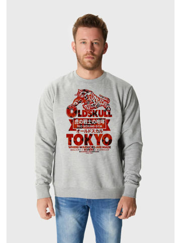 OLDSKULL Sweatshirt ASIAN TOKYO TIGER in Heather Grey