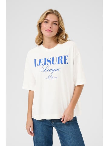 Kaffe T-shirt KAgissa Loose fit in Chalk w. Surf the Web leisure
