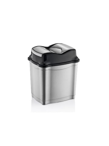 COFI 1453 Moderner Abfalleimer / Mülleimer mit praktischem Push-Deckel in Grau
