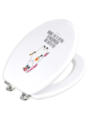 Mr. & Mrs. Panda WC Sitz Einhorn Woodstock mit Spruch in Weiß