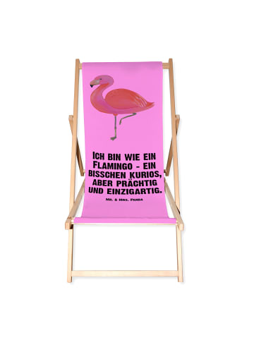 Mr. & Mrs. Panda Gartenliege Flamingo Classic mit Spruch in Aquarell Pink