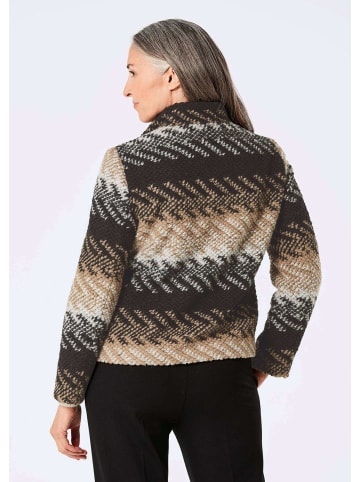 GOLDNER Kurzgröße:  Gerade Herbstjacke, Blockstreifen in schwarz / gemustert