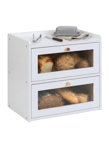 relaxdays Brotkasten in Weiß – (B)36,5 x (H)34 x (T)24 cm