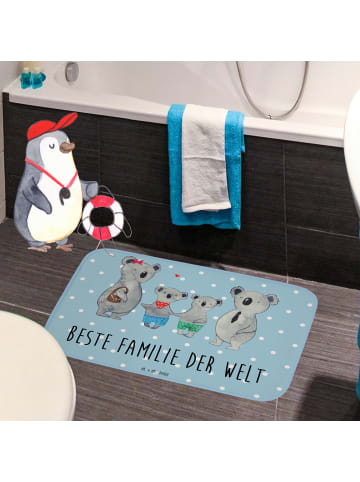Mr. & Mrs. Panda Badematte Koala Familie zwei mit Spruch in Blau Pastell