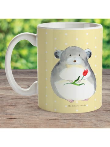 Mr. & Mrs. Panda Kindertasse Chinchilla Blume ohne Spruch in Gelb Pastell