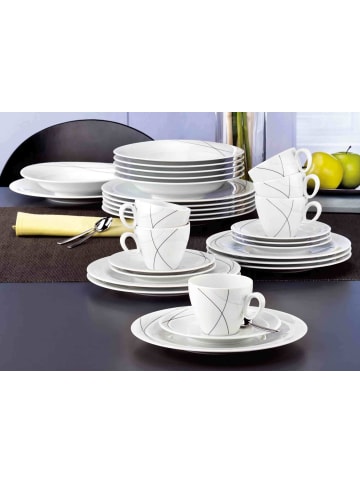 Seltmann Weiden 6er Set Frühstückstassen Trio Highline 0,39 l in weiß-grau