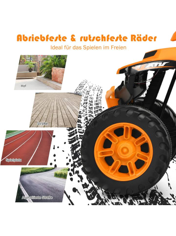COSTWAY 12V Elektro Kinderquad mit Scheinwerfer in Orange